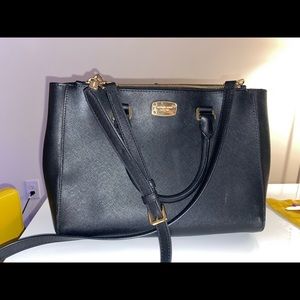 Michael kors black leather handbag